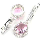 925 Silver Earrings with Sapphire, Pink Tourmaline, Kunzite, CZ - Daily Wear