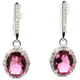 925 Silver Earrings with Sapphire, Pink Tourmaline, Kunzite, CZ - Daily Wear