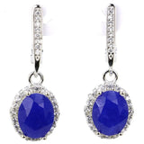 925 Silver Earrings with Sapphire, Pink Tourmaline, Kunzite, CZ - Daily Wear