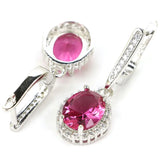 925 Silver Earrings with Sapphire, Pink Tourmaline, Kunzite, CZ - Daily Wear