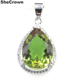 Romantic Drop Shape Spinel CZ Women Silver Pendant