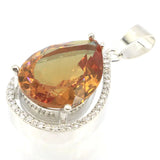 Romantic Drop Shape Spinel CZ Women Silver Pendant
