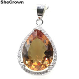 Romantic Drop Shape Spinel CZ Women Silver Pendant
