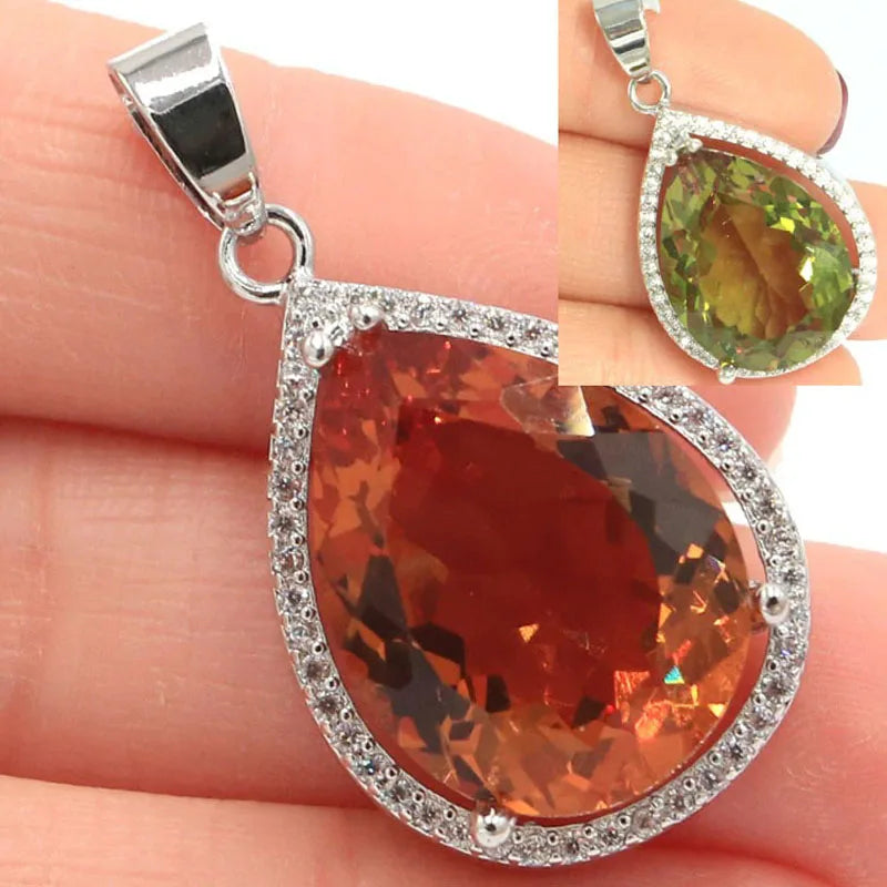 Water Drop Spinel CZ Jewelry Set for Ladies