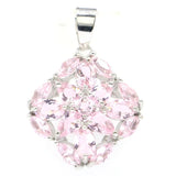 Eye-Catching Aquamarine Pink Kunzite Silver Pendant for Women