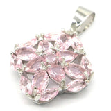 Eye-Catching Aquamarine Pink Kunzite Silver Pendant for Women