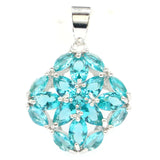 Eye-Catching Aquamarine Pink Kunzite Silver Pendant for Women