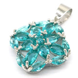 Eye-Catching Aquamarine Pink Kunzite Silver Pendant for Women