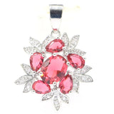Romantic Pink Rhodolite Garnet Violet Tanzanite CZ Wedding Pendant