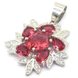 Romantic Pink Rhodolite Garnet Violet Tanzanite CZ Wedding Pendant