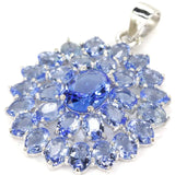 Deluxe Violet Tanzanite CZ Wedding 925 Solid Sterling Silver Pendant