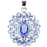 Deluxe Violet Tanzanite CZ Wedding 925 Solid Sterling Silver Pendant