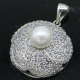 32x24mm Tanzanite Pearl 925 Silver Pendant