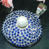 32x24mm Tanzanite Pearl 925 Silver Pendant