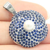 32x24mm Tanzanite Pearl 925 Silver Pendant