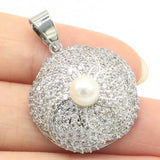 32x24mm Tanzanite Pearl 925 Silver Pendant
