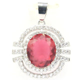Golden Citrine Pink Rhodolite Garnet Silver Pendant