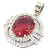 Golden Citrine Pink Rhodolite Garnet Silver Pendant