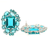 Rhodolite Garnet Citrine Peridot Aquamarine Silver Earrings