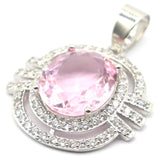 Pretty Rich Violet Tanzanite Pink Kunzite CZ Silver Pendant