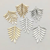 50pcs Gold/Rhodium Copper Leaf Shape Pendant Charm Jewelry Findings