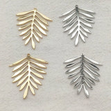 50pcs Gold/Rhodium Copper Leaf Shape Pendant Charm Jewelry Findings