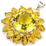 Golden Citrine Pink Tourmaline Violet Tanzanite Silver Pendant
