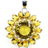 Golden Citrine Pink Tourmaline Violet Tanzanite Silver Pendant