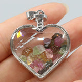 Natural Crystal Love Wishing Bottle Reiki Heal Pendant Charm Necklace