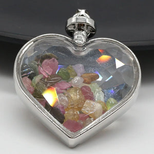 Natural Crystal Love Wishing Bottle Reiki Heal Pendant Charm Necklace