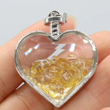 Natural Crystal Love Wishing Bottle Reiki Heal Pendant Charm Necklace