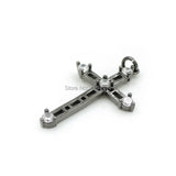 Micro Pave Clear CZ Cross Charm for DIY Bracelets or Necklaces