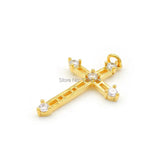 Micro Pave Clear CZ Cross Charm for DIY Bracelets or Necklaces
