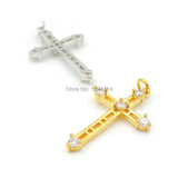 Micro Pave Clear CZ Cross Charm for DIY Bracelets or Necklaces