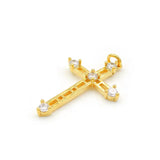 Micro Pave Clear CZ Cross Charm for DIY Bracelets or Necklaces