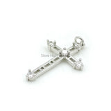 Micro Pave Clear CZ Cross Charm for DIY Bracelets or Necklaces