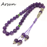 8mm Amethyst Crystal Muslim Prayer Rosary Tesbih