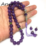 8mm Amethyst Crystal Muslim Prayer Rosary Tesbih