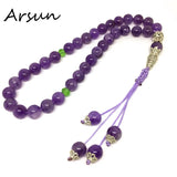 8mm Amethyst Crystal Muslim Prayer Rosary Tesbih