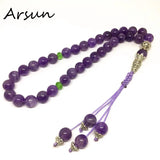 8mm Amethyst Crystal Muslim Prayer Rosary Tesbih