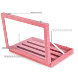 Earring Holder Organizer Velvet Jewelry Tray Display Case Storage Box Stud-Pink