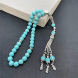 Turquois Stone Misbaha Muslim Bracelet Arabic Accessoires On Hand Rosary Beads