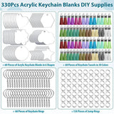 330 PCS Acrylic Blanks 6 Shapes Clear Acrylic Blanks for Vinyl Tassels