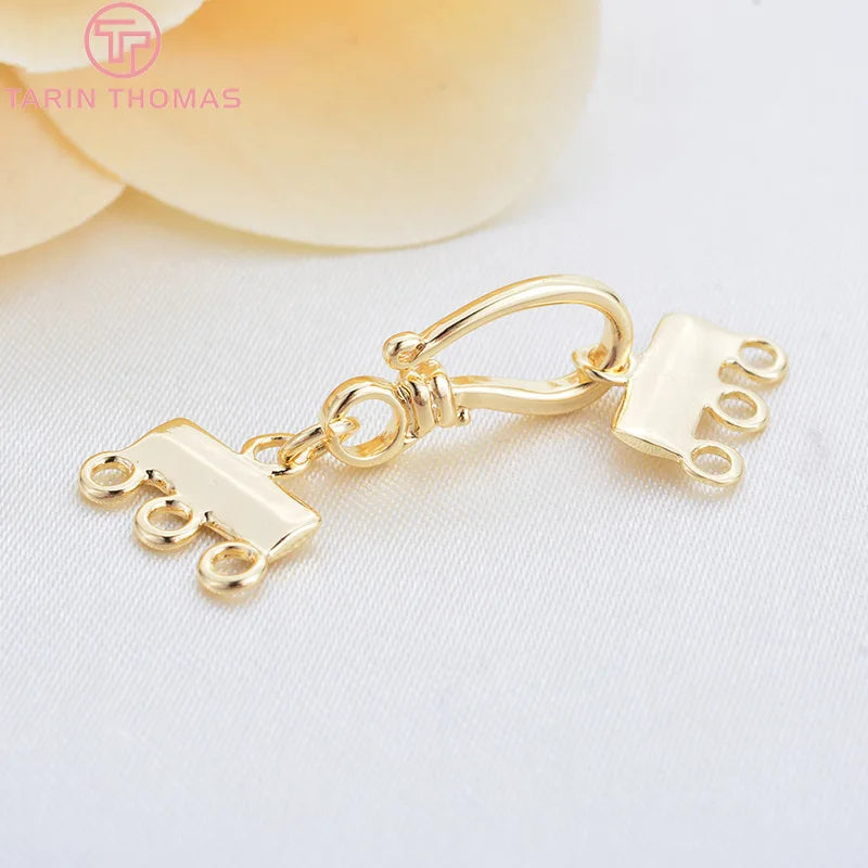 6PCS 32MM 24K Brass Necklaces Bracelets Clasps DIY Jewelry Findings