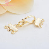 6PCS 32MM 24K Brass Necklaces Bracelets Clasps DIY Jewelry Findings