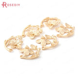 10PCS 22x23MM High Champagne Brass Flower Charms Pendants DIY Jewelry Findings