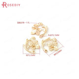 10PCS 22x23MM High Champagne Brass Flower Charms Pendants DIY Jewelry Findings