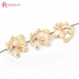 10PCS 22x23MM High Champagne Brass Flower Charms Pendants DIY Jewelry Findings