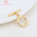 6 Sets Brass Round Toggle Clasps Gold Plated Bracelet Jewelry Making Findings
