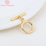 6 Sets Brass Round Toggle Clasps Gold Plated Bracelet Jewelry Making Findings